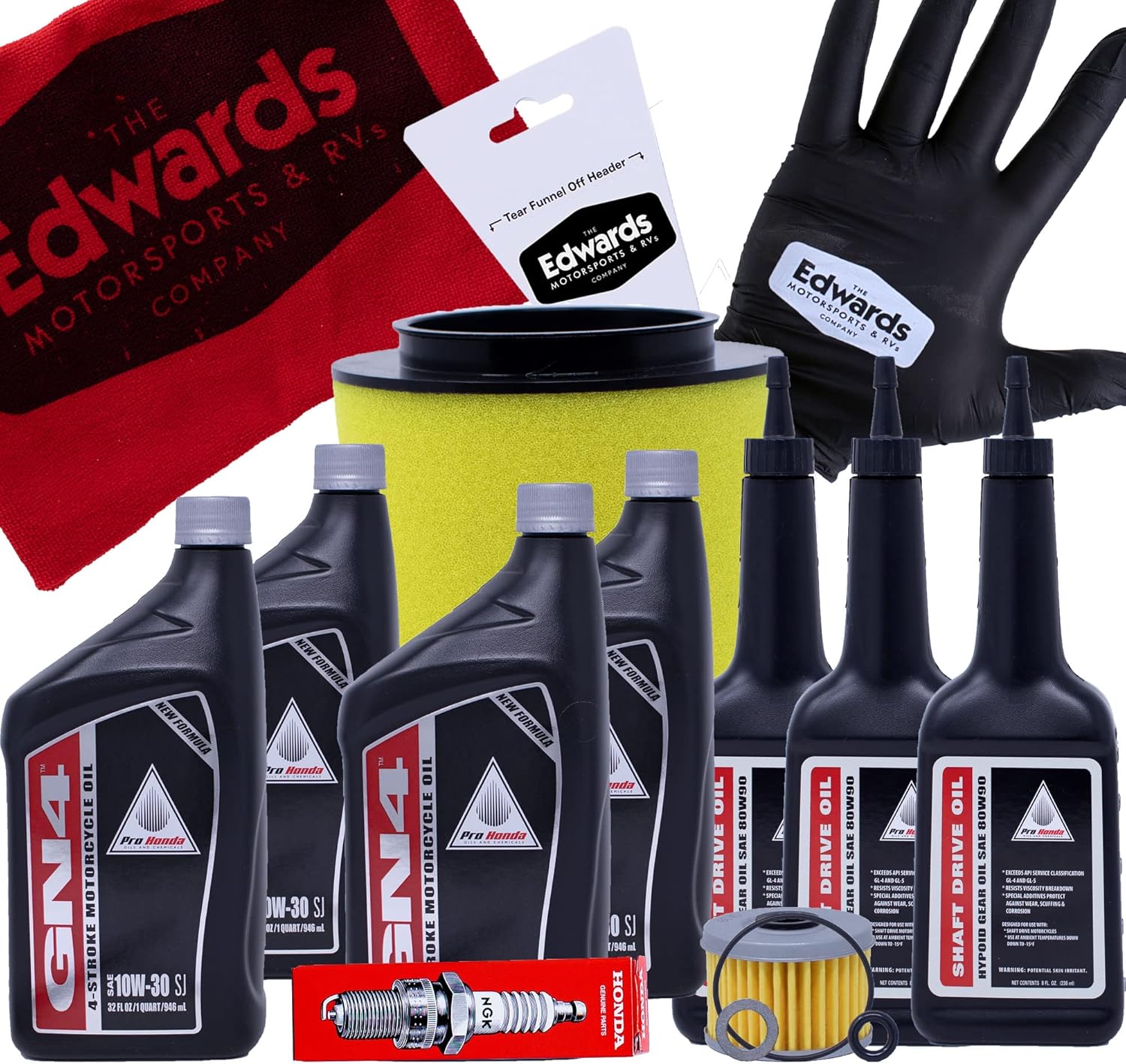 Edwards Oil Change Kit fits 2015-2024 Honda Pioneer 500 SXS500M2 with Spark Plug and Air Filter