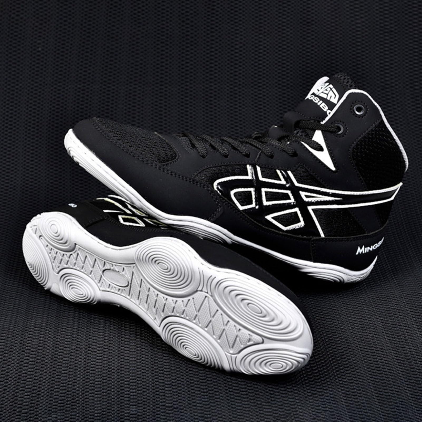 Chaussures de Lutte D'entraînement Respirant,Chaussures de Boxe Professionnelle pour Hommes Professionnel Résistant À l'usure,Chaussures de Musculation pour Adultes Et Jeunes