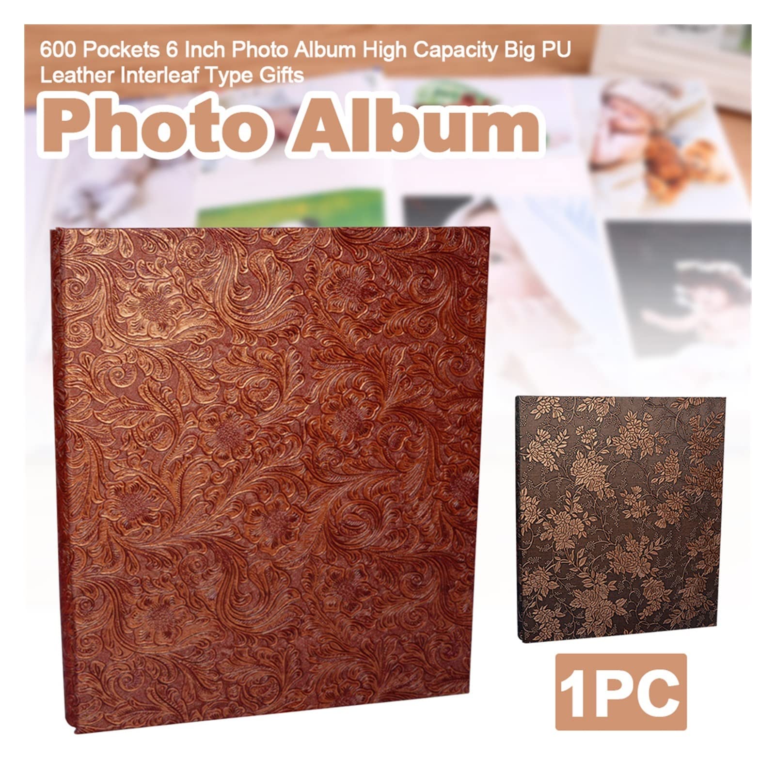 GLigeT Fotoalbum DIY. Landschaft Fotoalbum Home Decoration 600 Tasche 6 Zoll Pu. Leder Große Familie Reisen Große Kapazität Baby Interstitial Geschenk Baby Fotobuch