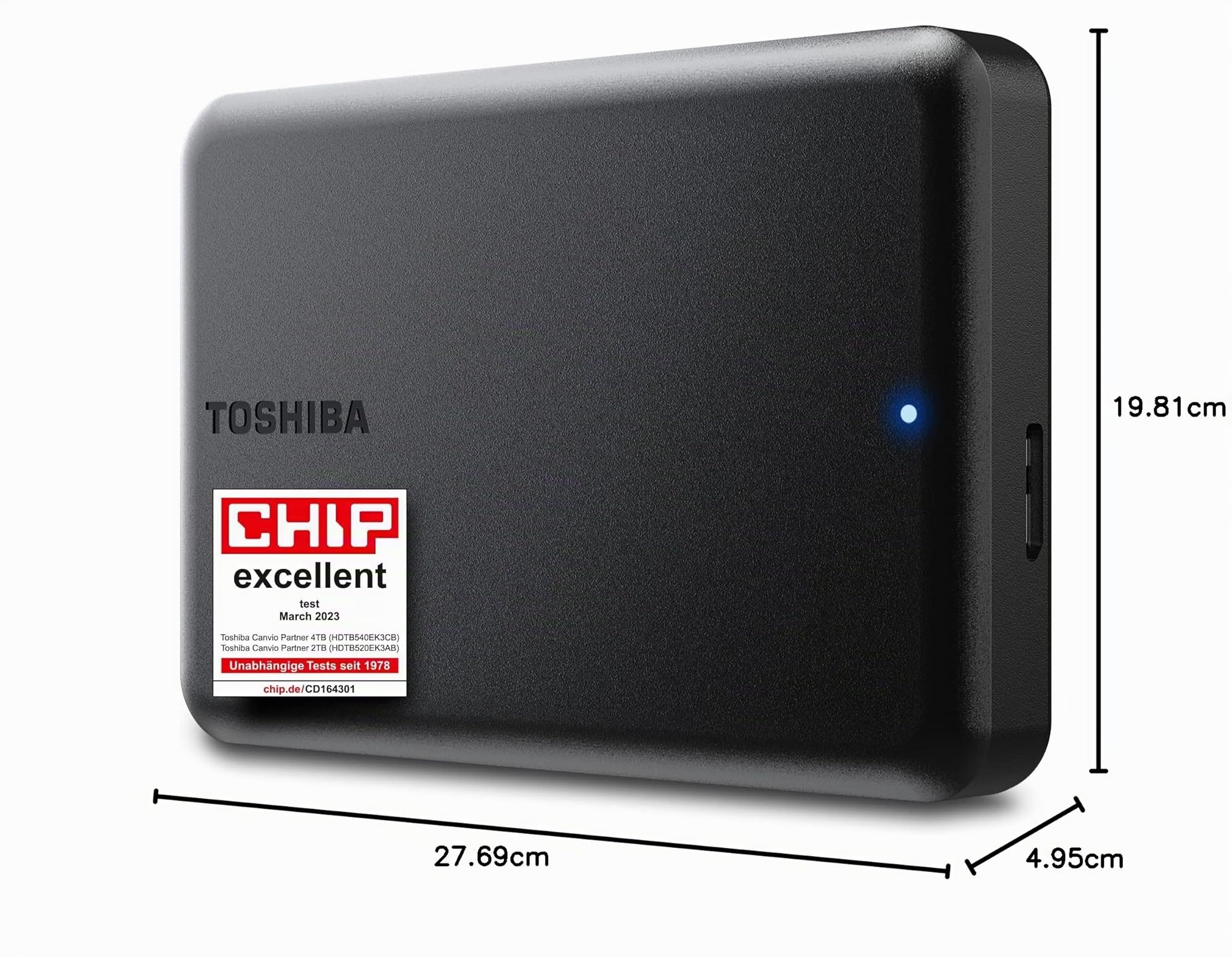 Toshiba Canvio Partner 4TB External HDD | Archiviazione quotidiana affidabile per Windows e Mac; USB 3.2 veloce; compatto e leggero; ideale per documenti