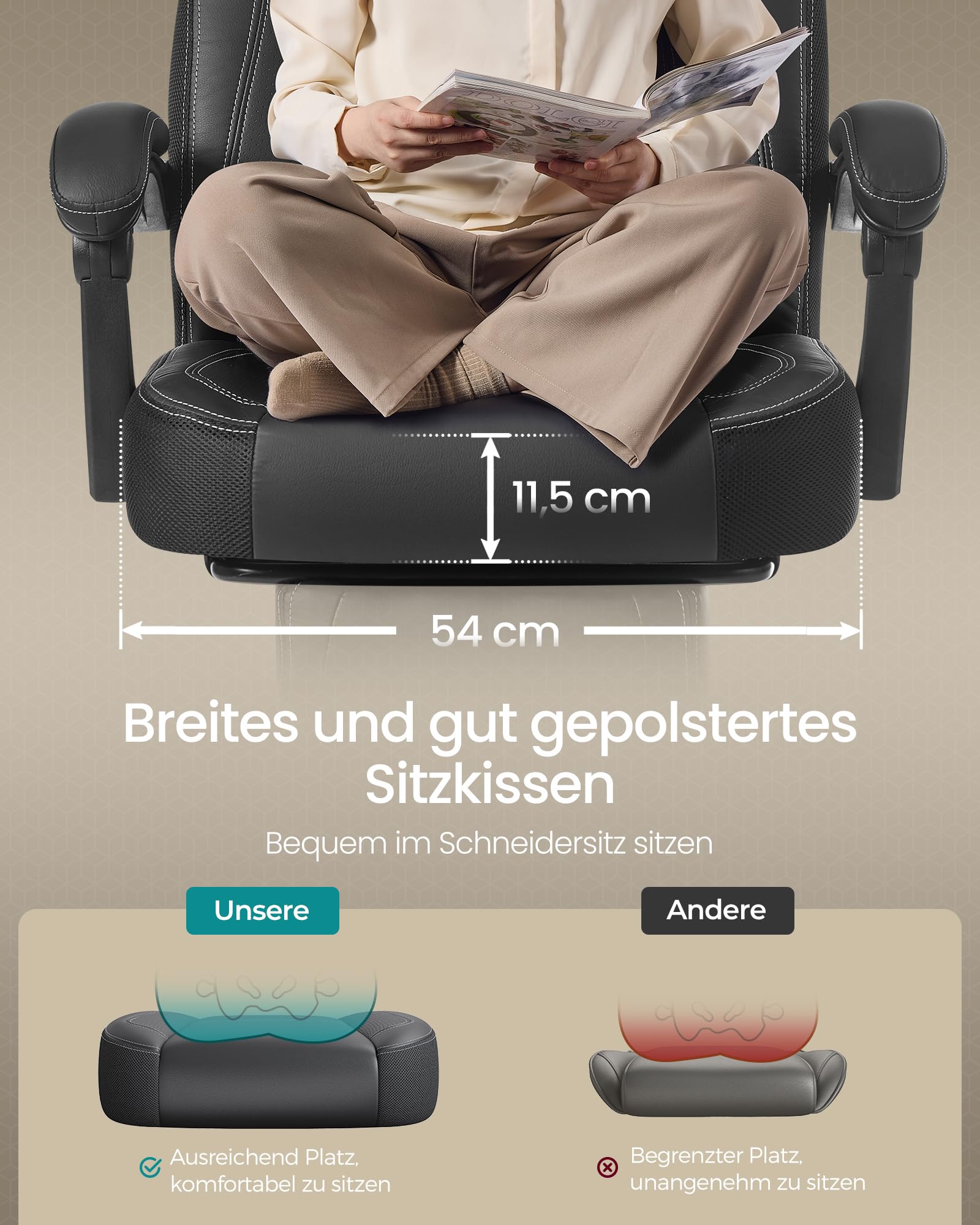 Songmics Gaming-Stuhl – Bild 4