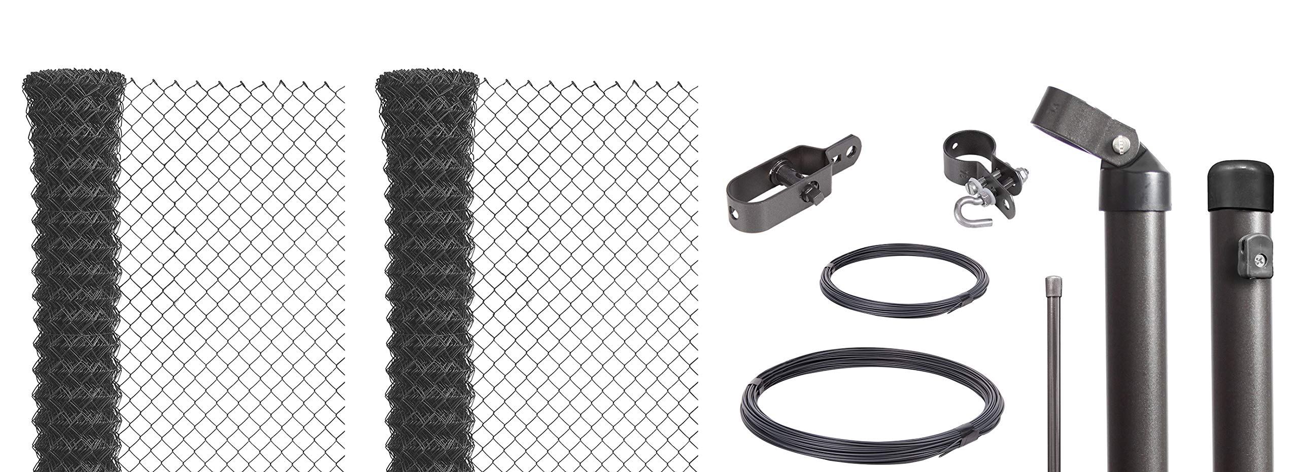 Alberts 634797 Maschendrahtzaun als Zaun-Komplettset, zum Einbetonieren | verschiedene Längen und Höhen | anthrazit-metallic | Höhe 100 cm | Länge 40 m