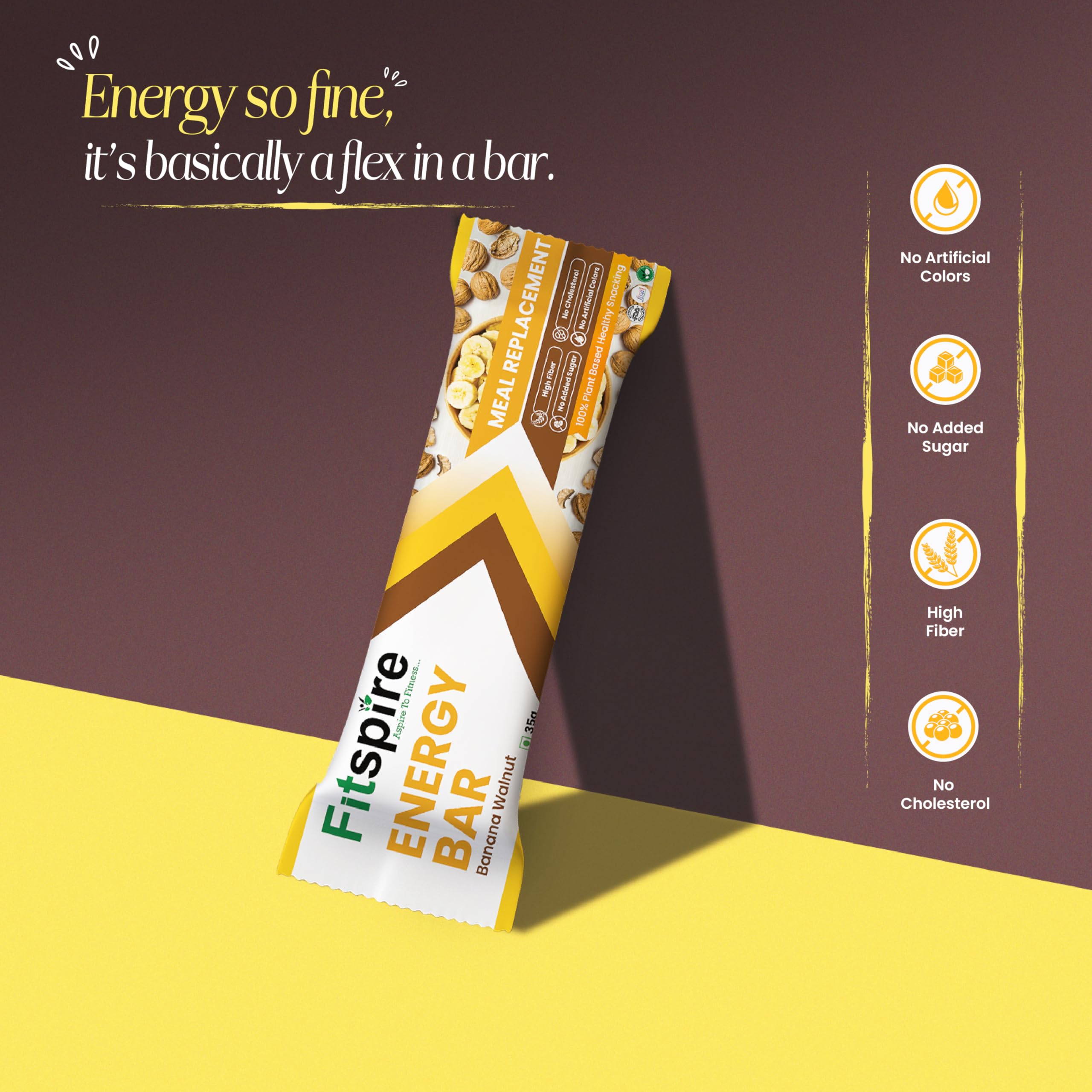 Fitspire Quinoa Almond Energy Bar, Pack of 6 Each 35g | Packed with Flakes, Nuts, Seeds & Oats | High Protein & Fibre Crunchy Granola Bars | 100% Plant-Based | With Almonds, Red & White Quinoa - Image 5 thumbnail