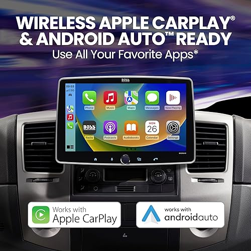 Miniatura 3 de BOSS Audio Systems BCPA10 Chasis DIN único con pantalla táctil capacitiva desmontable de 10.1", Apple CarPlayAndroid Auto, Bluetooth, sin DVD,