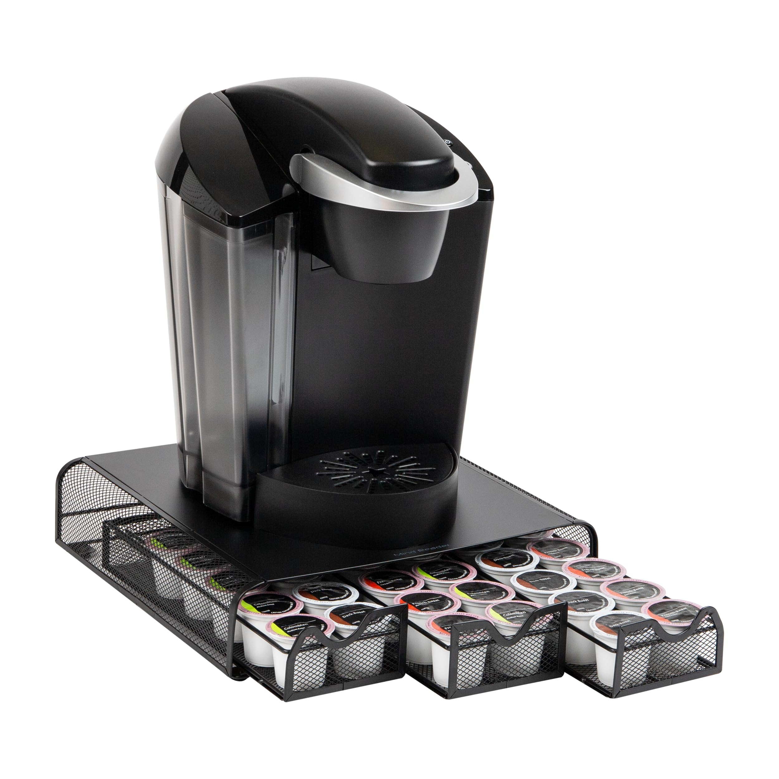 Mind Reader 'Anchor' Triple Drawer K-Cup Dolce Gusto, CBTL, Single Serve Coffee Pod Holder 13.2w x 12d x2.75h TRY3PCMESH-BLK