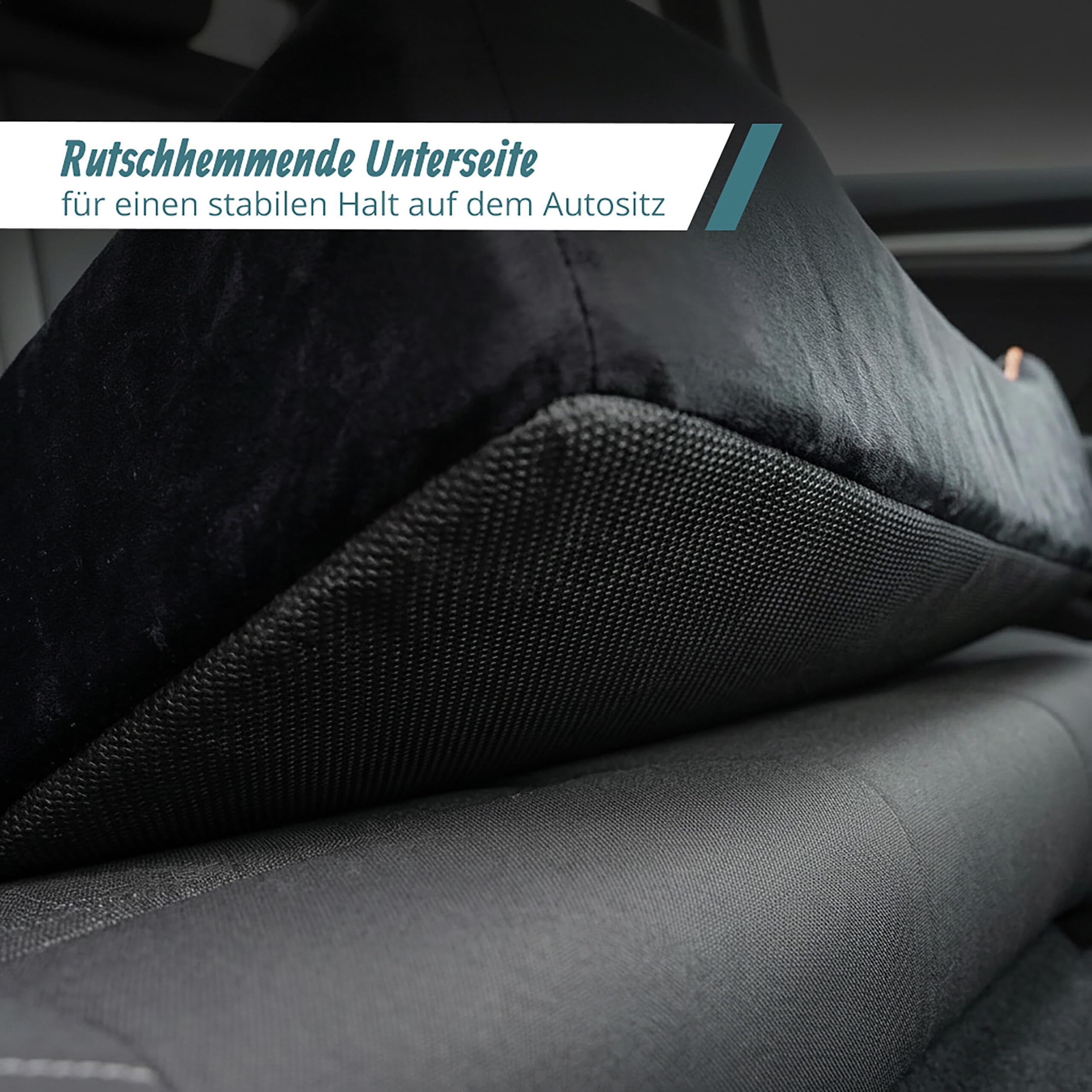 Relaxdays Hundeautositz, Kofferraum & Rückbank, schwarz | große Hunde bis 60 kg, XXL, Kofferraumschutz, HBT: 20x110x50 cm
