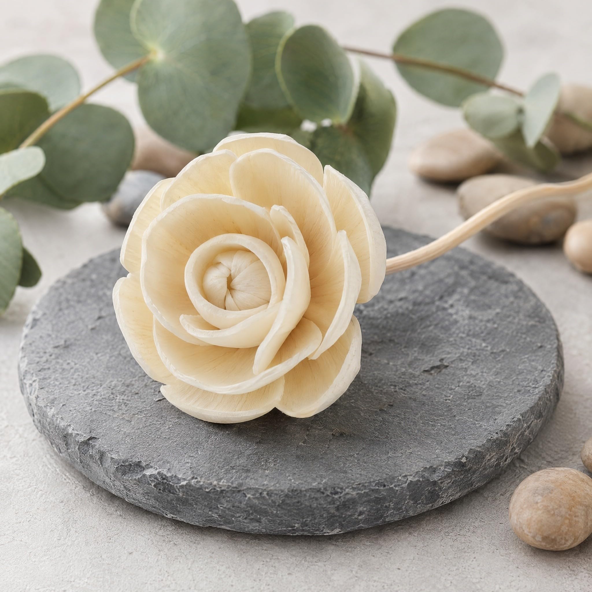 ABOOFAN Duftstäbchen Deko Blumen 36 STK Aromatherapie-Rattan Passiv Raumduft Diffusor Hochzeits-diffusor-Sticks Abs Rattanstäbchen Duftstäbchen Raumdiffusor-Stick Haushaltsdiffusorblumen Weiß
