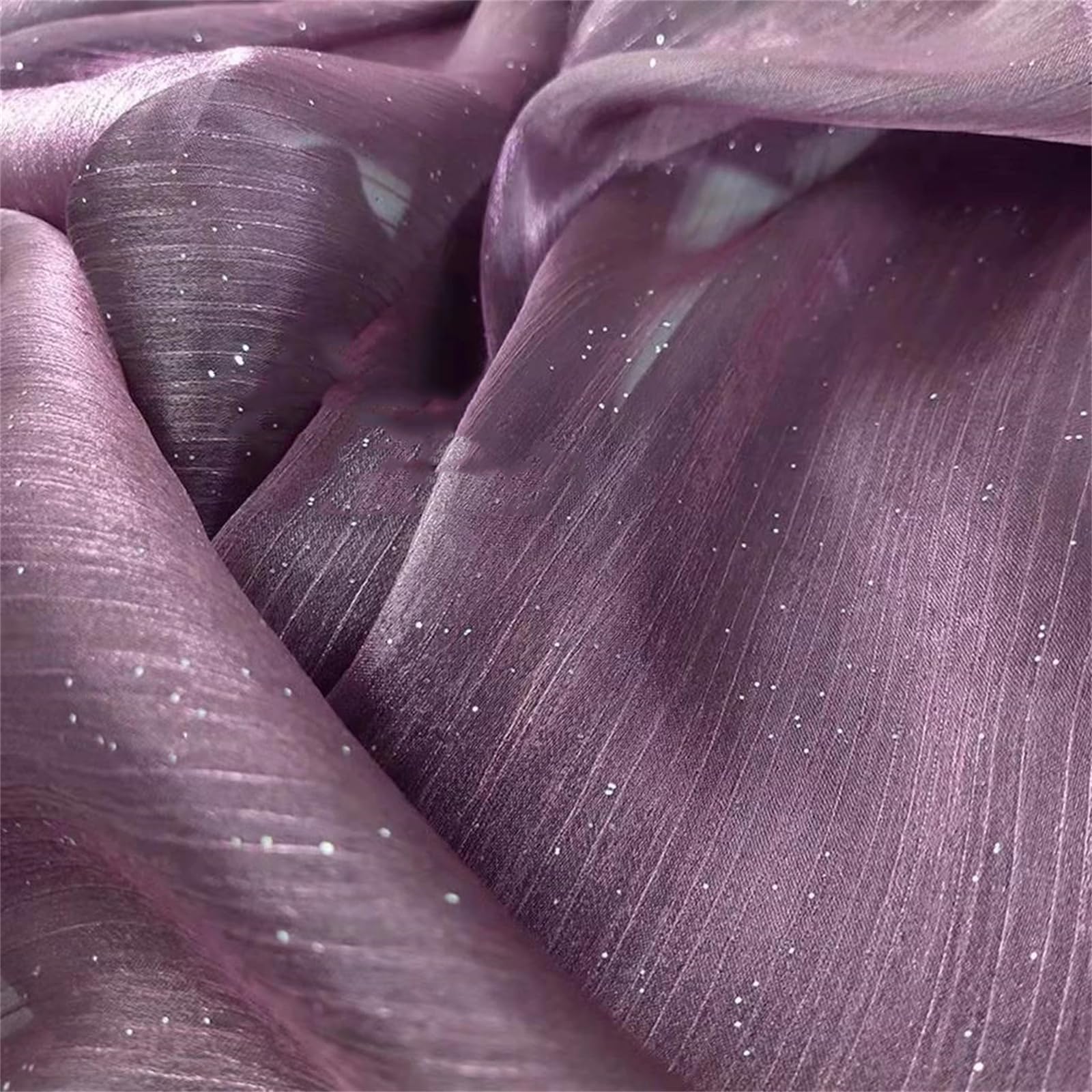 Organza Fabric, Glitter Organza Fabric Multicolor 100cm x 150cm for Sewing(Deep Purple)
