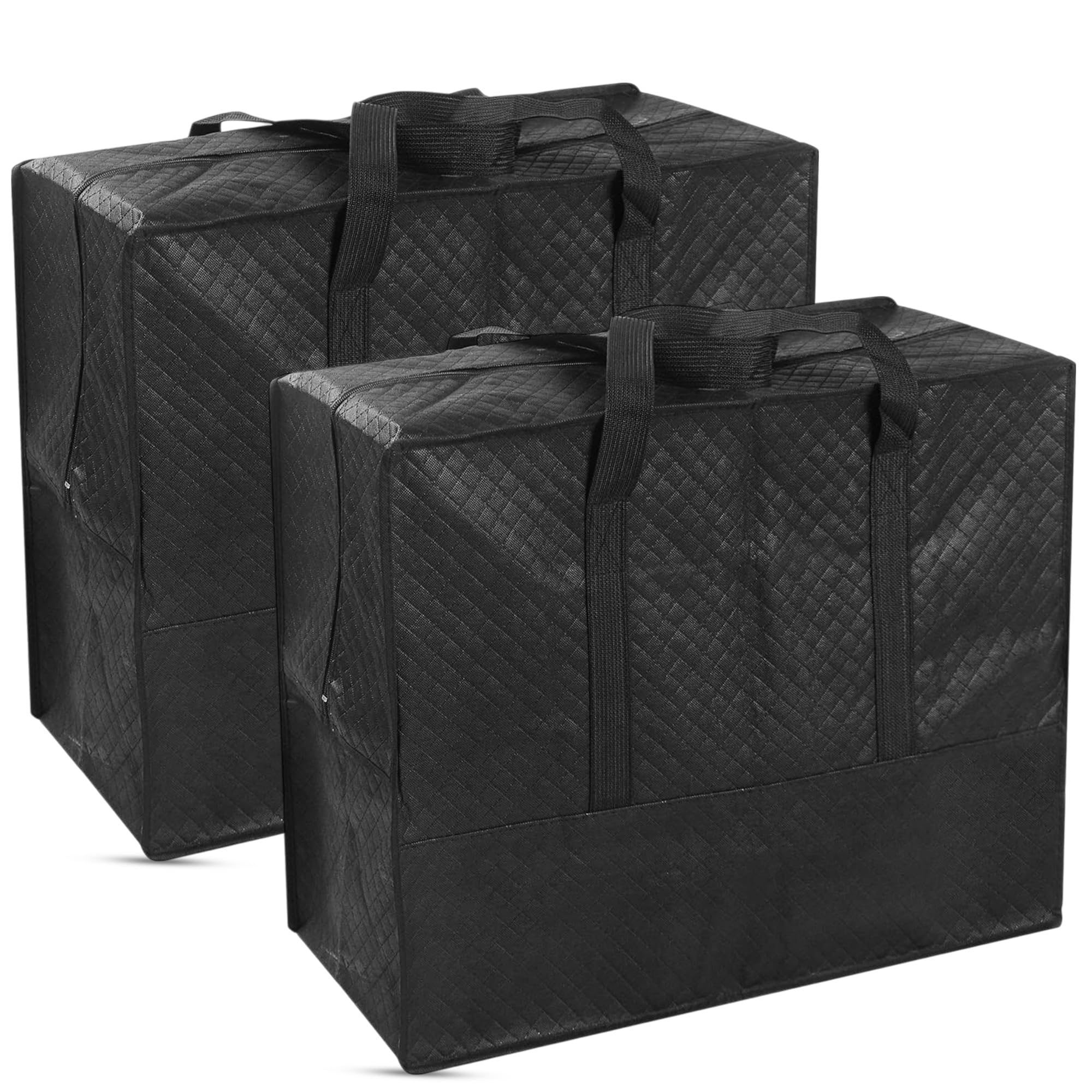Pds Black Large Handy Storage Bag With Web Handle, Waterproof 600D Oxford Fabric Jumbo Bag 60L - Heavy Duty Moving Bags - Strong Reusable Bags Perfect For Under Bed Storage, Blankets, Duvet (1)