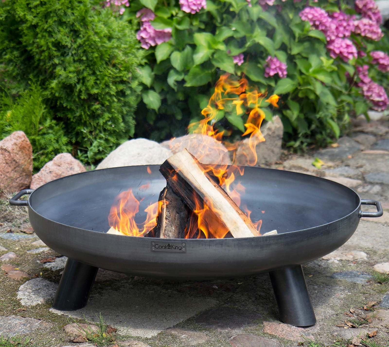 CookKing Bali Feuerschale 80 cm 2 mm Naturstahl Garten-Feuerstelle