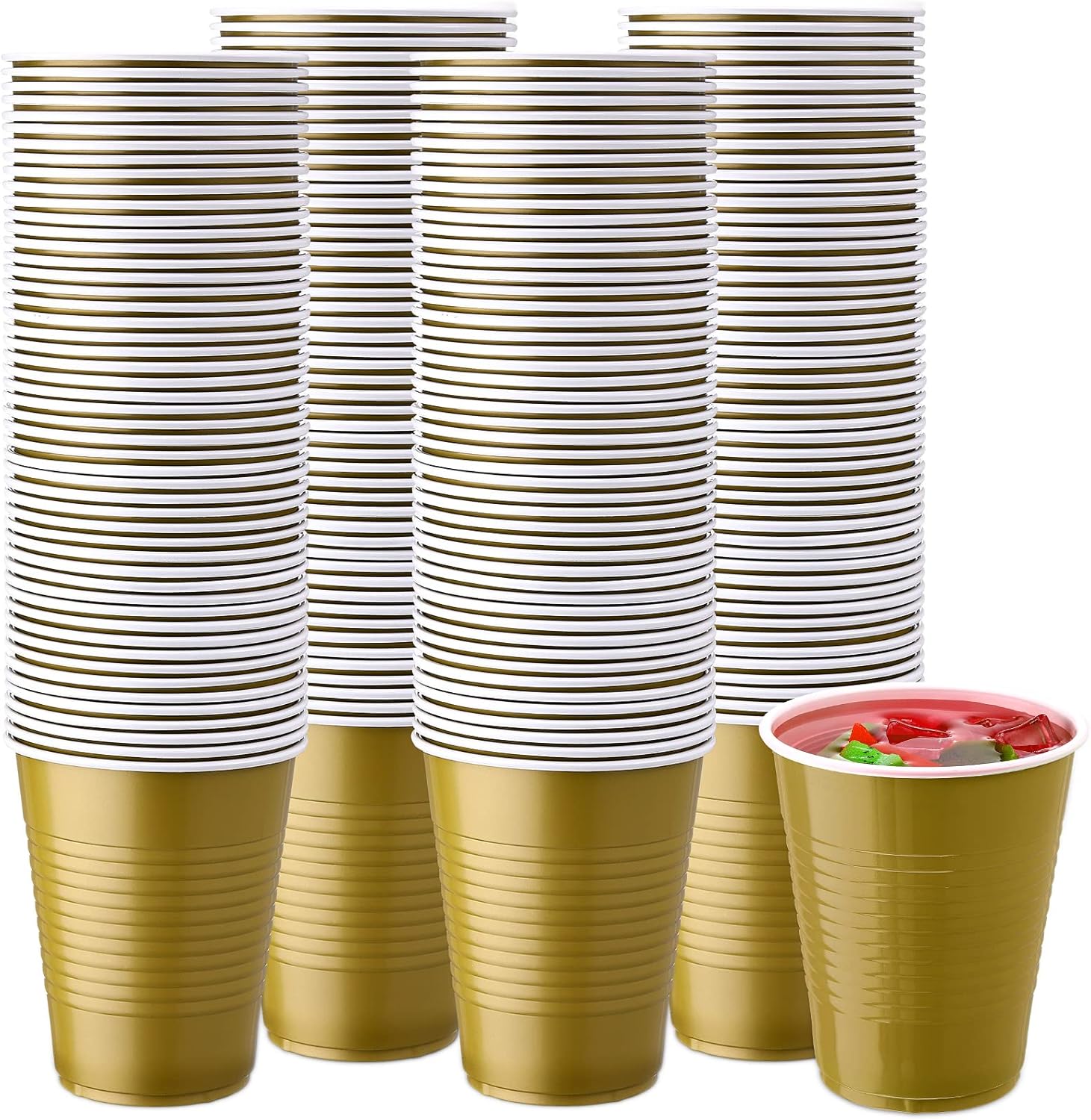 Zopeal 200 Pcs Plastic Cup Bulk 18 oz Disposable Tumblers