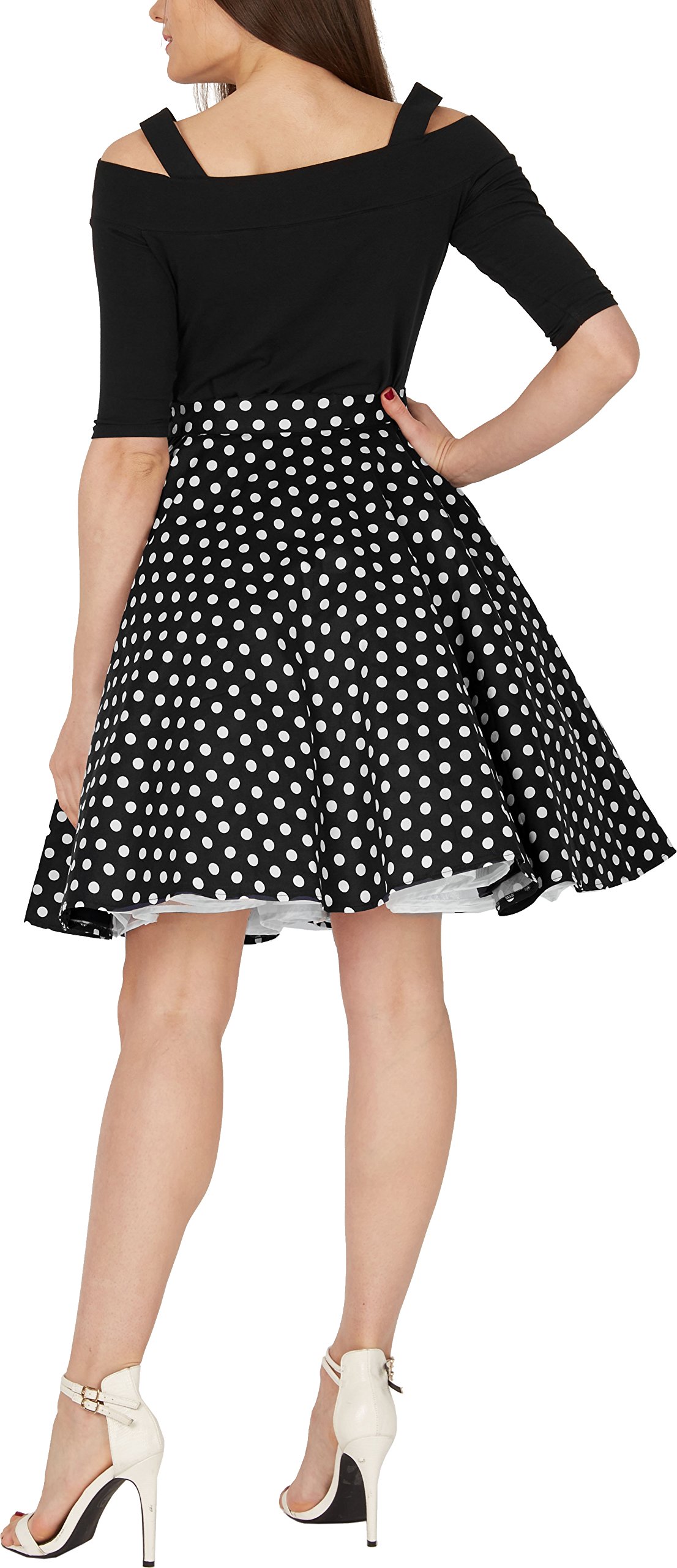 BlackButterfly Floreale Lungo Rockabilly Anni 1950 Gonna A Ruota | Stampa a Contrasto, Foderata, Zip Laterale, Bottone a Pressione, Cotone ed Elastan, Taglie XS-5XL