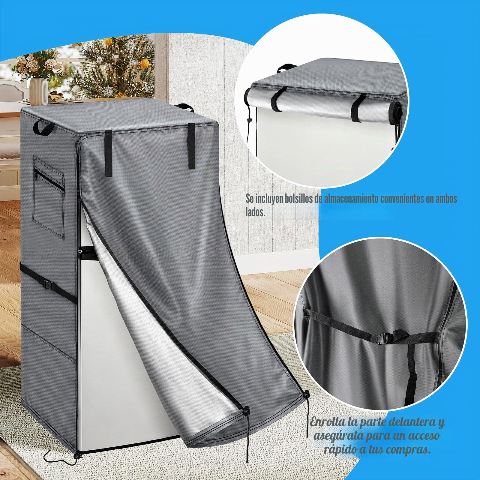 Funda para refrigerador, impermeable y a prueba de polvo, para proteger congeladores verticales, adecuada para habitaciones frías, 73,6 cm de ancho x 76,2 cm de profundidad x 155 cm de