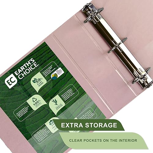 Miniatura 4 de Samsill Earth's Choice - Paquete con 2 carpetas con anillos en D de 3pulgadas, material con base biológica certificado por el USDA, duraderas,