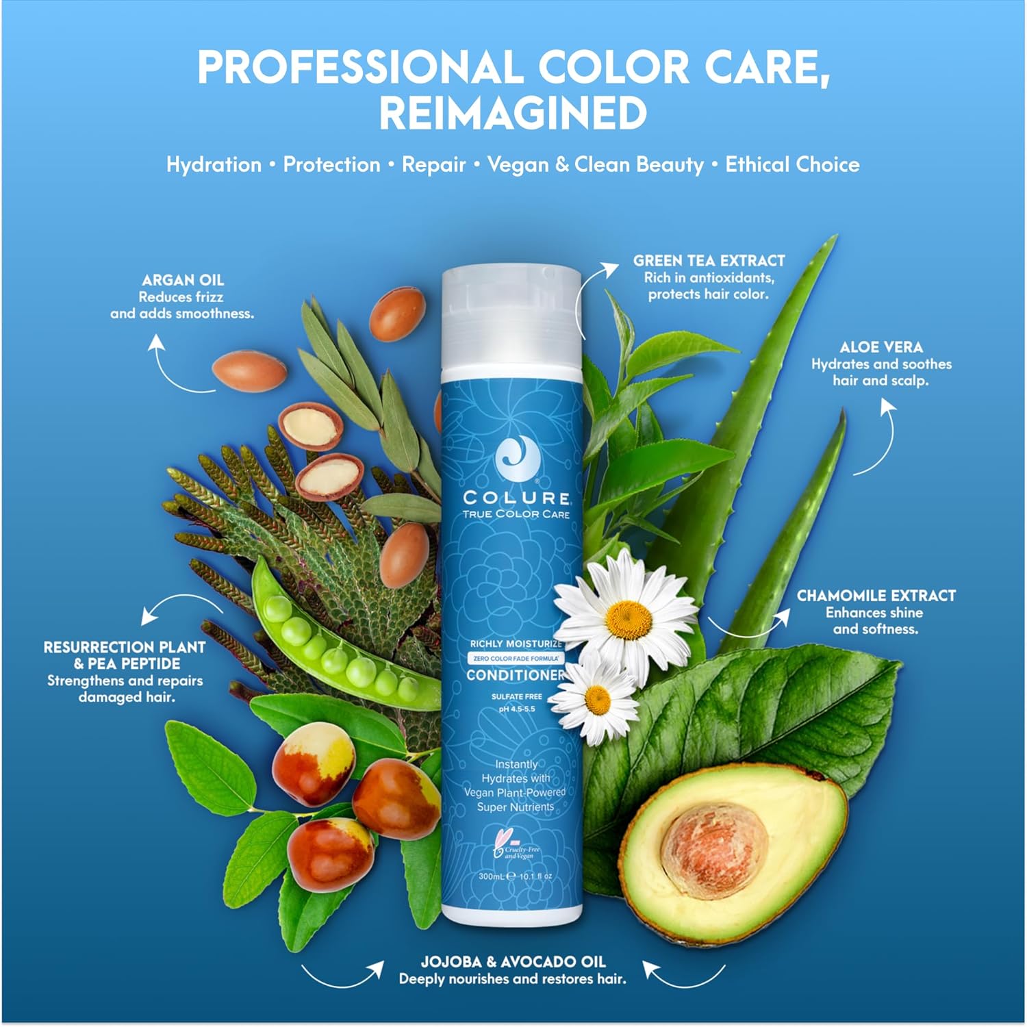 COLURE Richly Moisturize Conditioner 10 oz - Lightweight Deep Hydrating Treatment for Dry Damaged Hair Color Care - Image 9