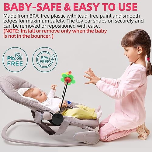 Miniatura 6 de VIKOS Products Barra de juguetes para gorila de bebés juguete de ojos Googly reproduce música y bolas que hacen sonidos de tintineo juguetes de