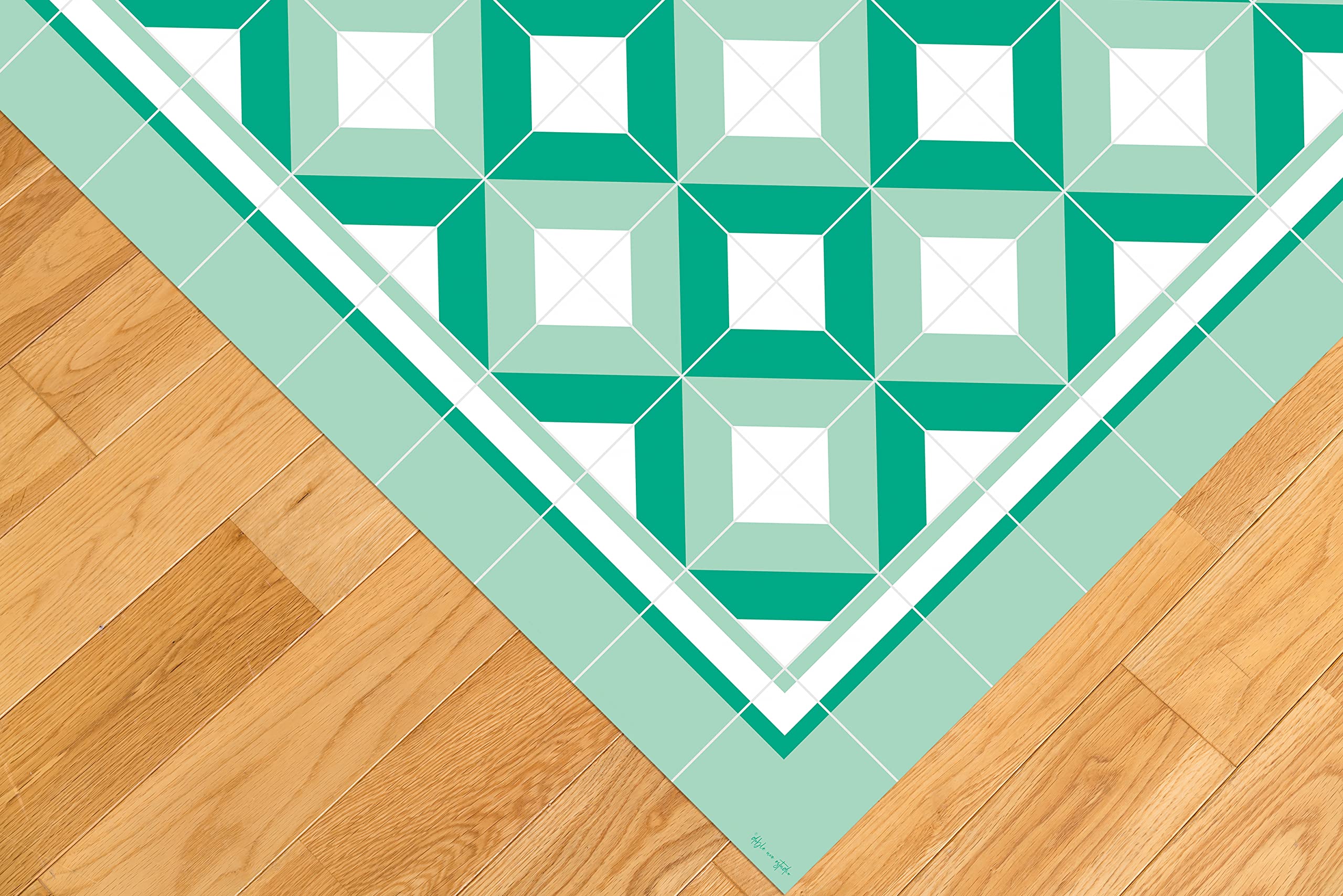 DobleUve Estudio Tapis Vinyle 26 | Vert | 80x200 cm | Tapis Cuisine | Tapis de Salon Antidérapant Antifongique Ignifuge | Tapis Enfants | Tapis Bain PVC | Tapis PVC