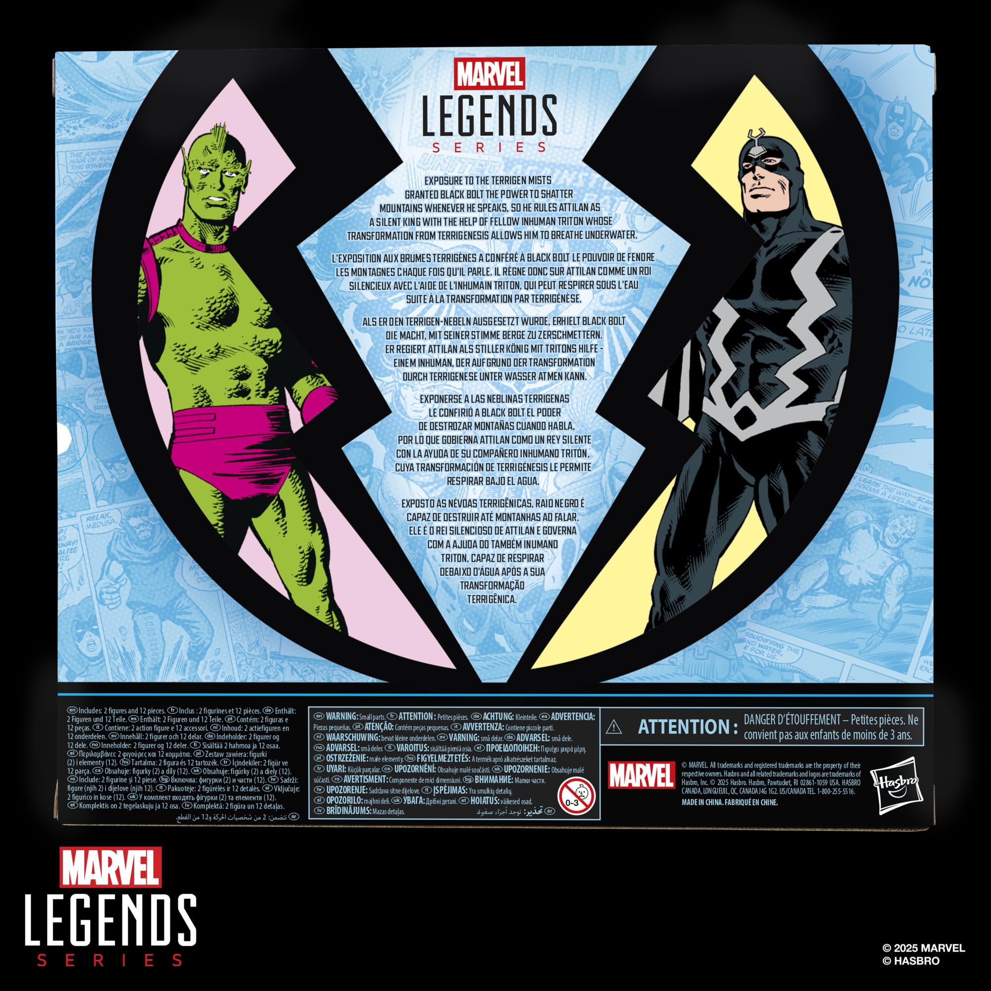 Marvel Legends Series Inhumans Black Bolt & Marvel’s Triton, Pack Doble de Figuras de acción