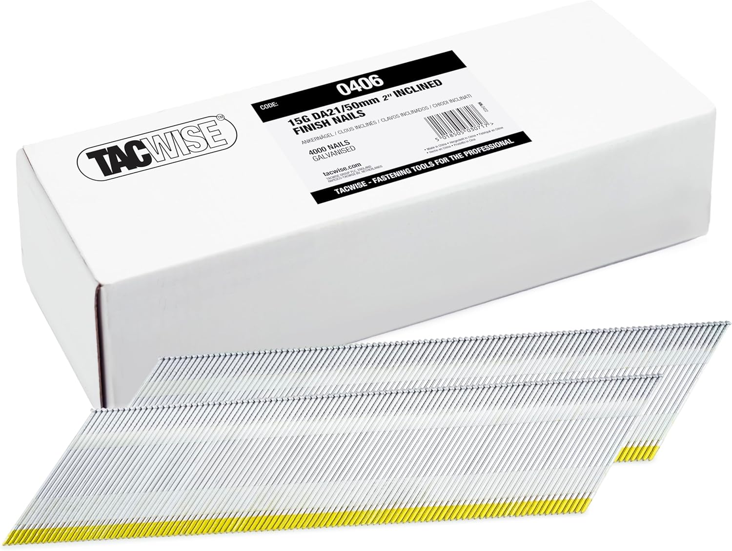 Tacwise 15G DA17/38mm Inclined Finish Nails for Nail Gun(Pack of 4000)
