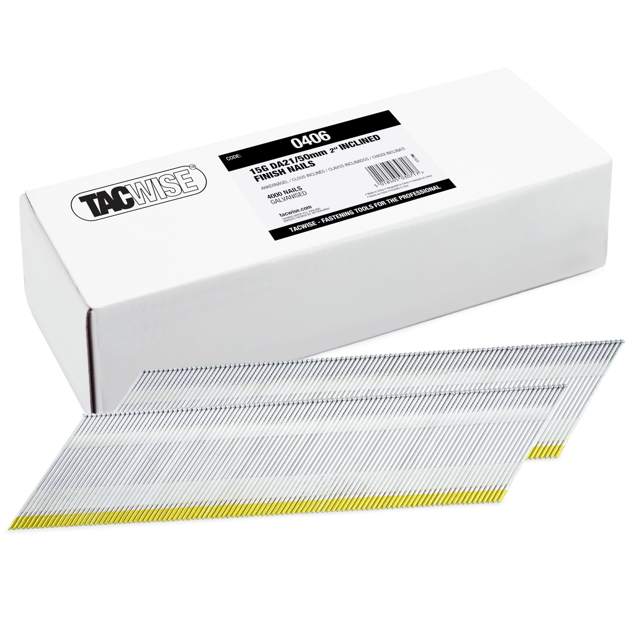 Tacwise 0406 Clous de Finition Galvanisé à Angle DA 15G/50 mm, Lot de 4000 | Tête en 'D'