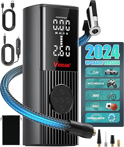 Inflador de neumáticos, compresor de aire portátil para neumáticos de automóvil, batería de 150 PSI y 20000 mAh, bomba de neumáticos inalámbrica de