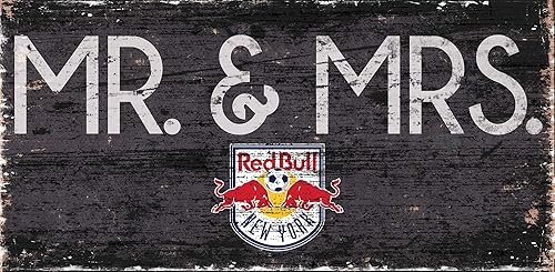 Fan Creations MLS New York Red Bulls - Señal unisex de New York Redbulls Mr. & Mrs. color del equipo, 6 x 12 pulgadas