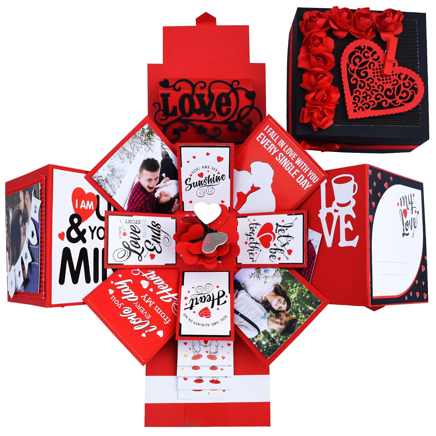 DecuT 3 Layered Romantic Handmade Explosion Box for Birthday Love