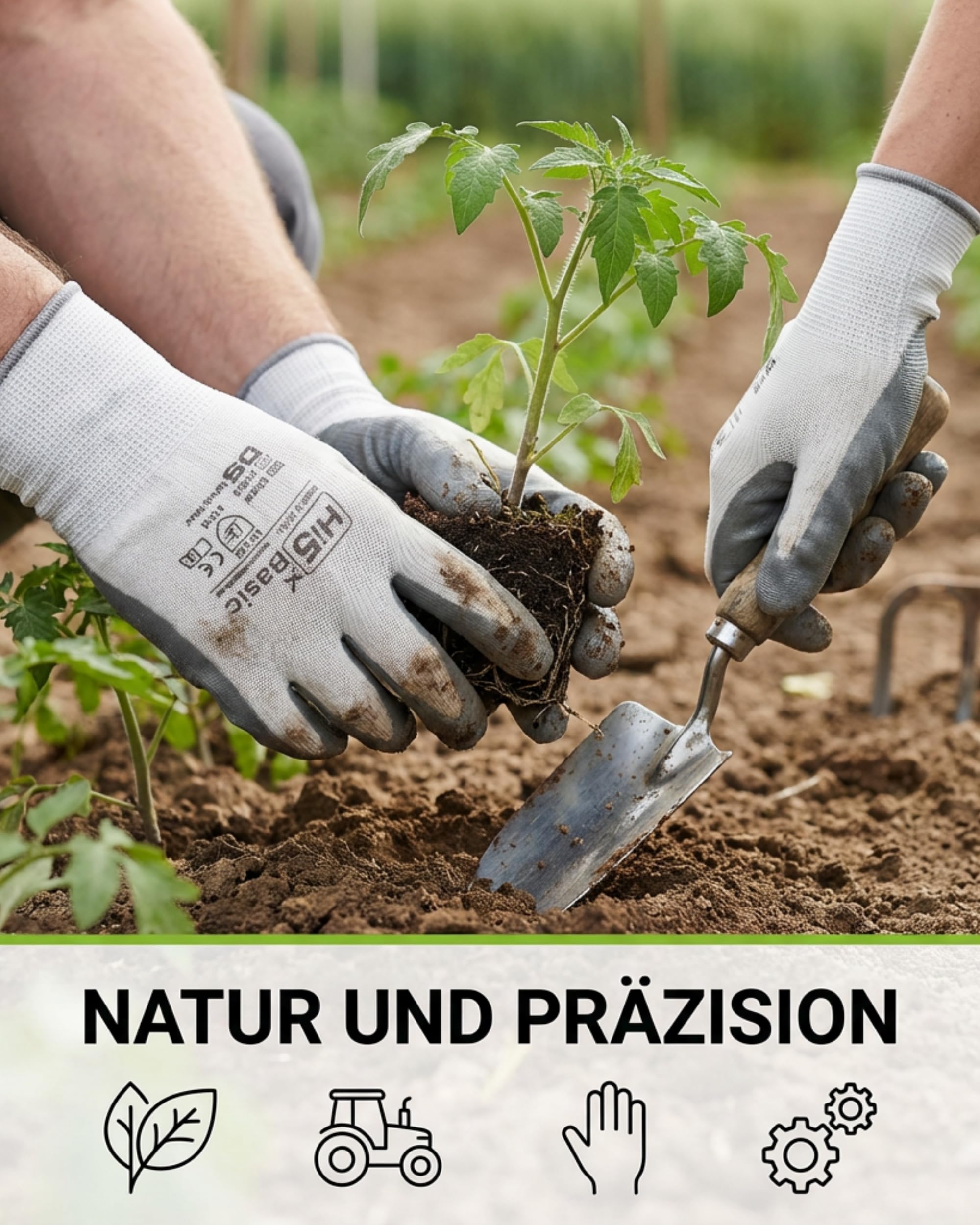 Hi5 X-Basic Arbeitshandschuhe – 13G Polyester – glatte Nitrilhandfläche – EN 388:4121X – atmungsaktiv & griffig – weiß/grau (S, 120, stück)