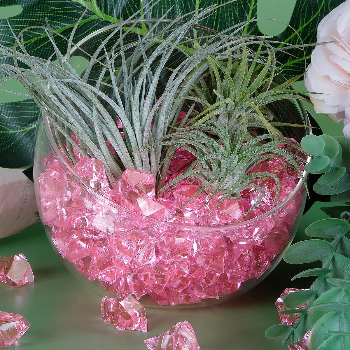 Babenest Acrylic Crushed Ice Rocks, 150 PCS Fake Crystals Plastic Ice Cubes Diamonds Gems for Vase Fillers, Home Decoration, Table Scatter, Event, Wedding, Arts & Crafts (Pink) - Image 5