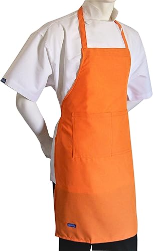Miniatura 4 de CHEFSKIN Delantal naranja para niños a elegir para niños pequeñospequeñopequeñopequeñomediano, colores vivos cómodos y suaves (1 delantal (niño