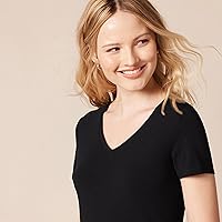 Vista 4 de Tienda Essentials Women's Regular-Fit Short-Sleeve T-Shirt (Crewneck and V-Neck Options), Multipacks