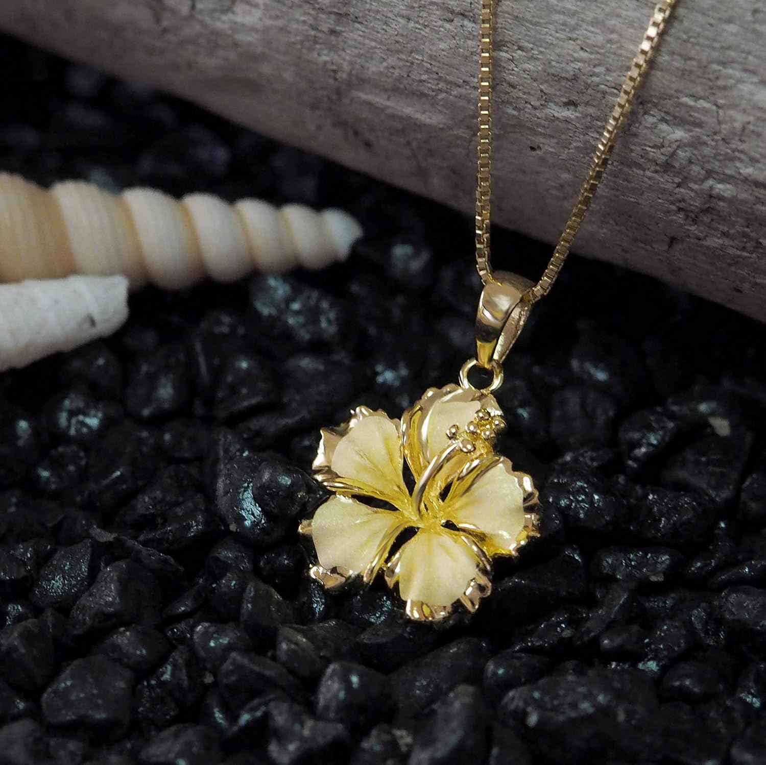 Hawaiian Silver Jewelry 17mm Sterling Silver Hibiscus Pendant Necklace, Chain Necklace with Hibiscus Flower Pendant, 16+2" Extender, Made in Italy - Image 5