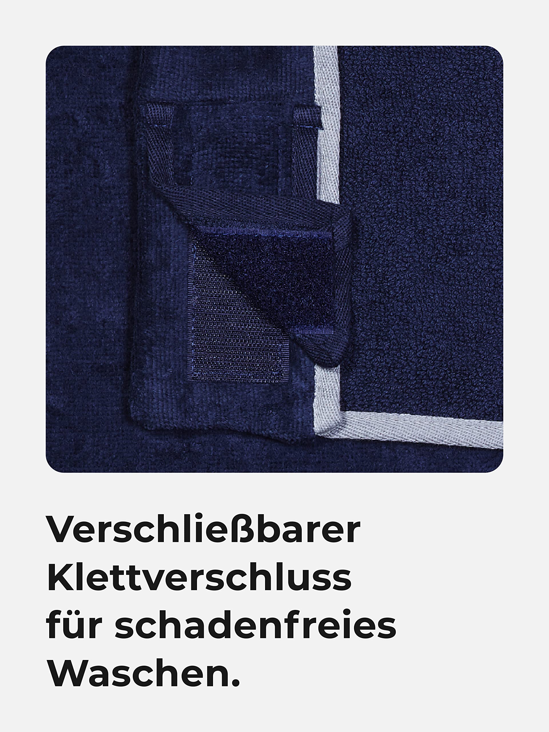 Paréo Sauna Homme Sowel 100% Coton Bio - 60x140 Cm Anthracite/Noir - Fermeture Velcro, Poches, Serviette Sauna Buddy Certifiée Oeko-Tex