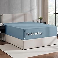 Vista 18 de Nestl Sábana Bajera Ajustable de Bolsillo Extra Profundo Verde Oscuro Solo para Cama King, Sábanas Bajeras de Lujo Hotelero Tamaño King que se