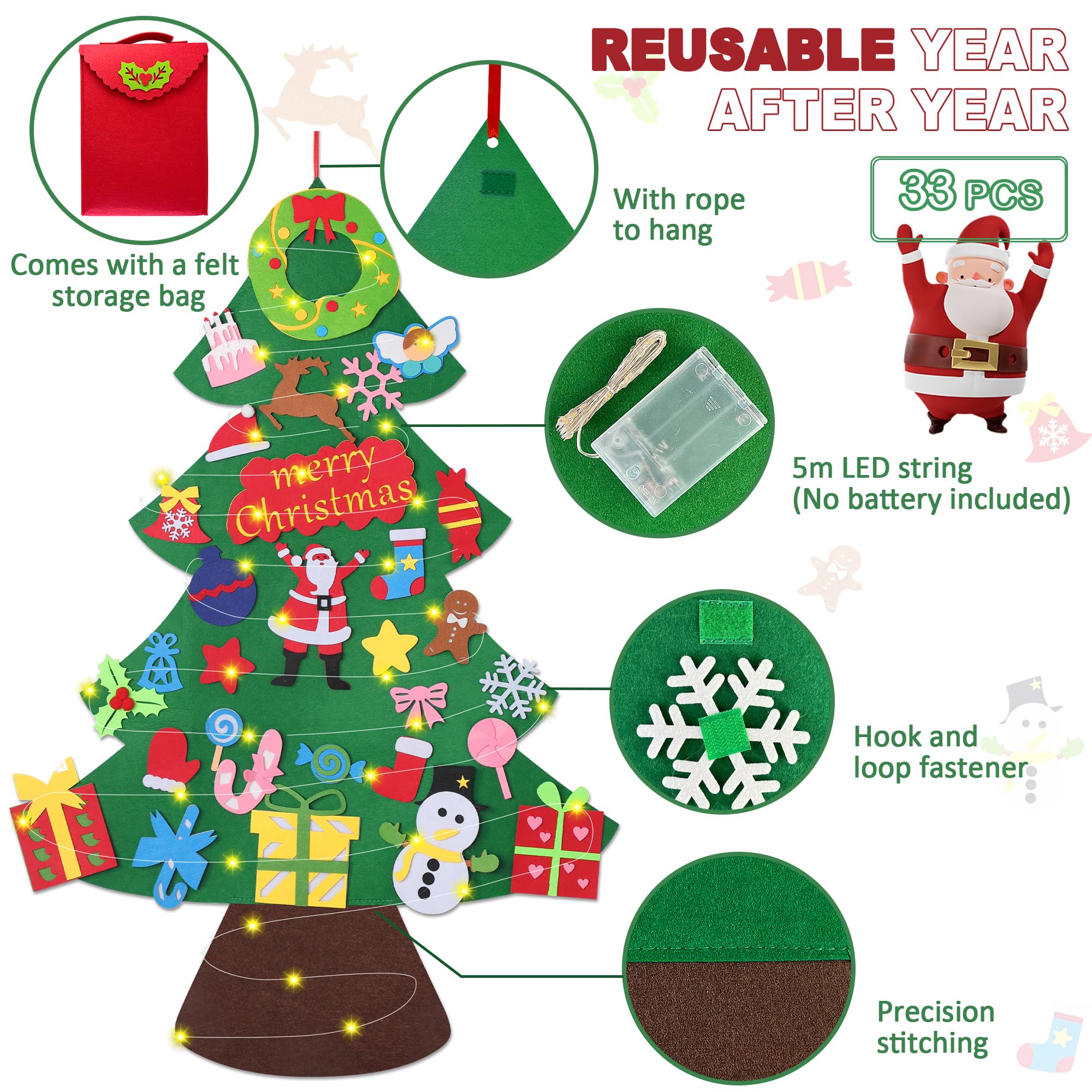 WEST STORY Albero di Natale in Feltro per Bambini, Albero da | FindTheDeal