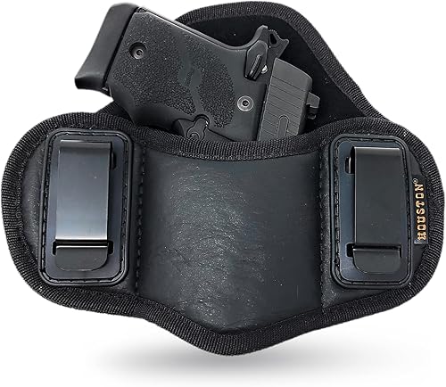Funda táctica para panqueques con bolsa mag. Compatible con Glock 42 Sig P938, Kahr 0.354 in .40 .45, Bersa .380, Ruger LC9. Interior de ante. Funda