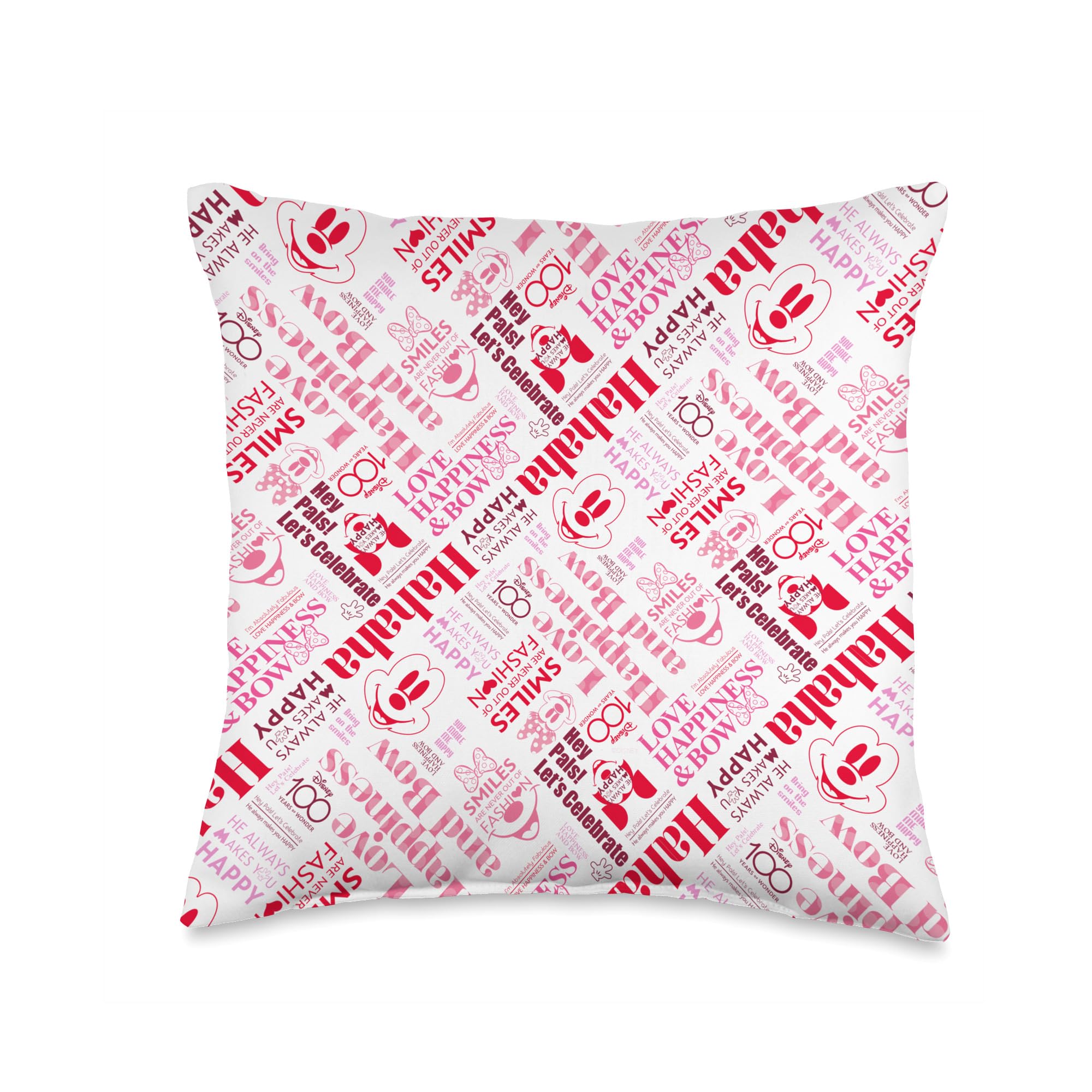 Coussin Mickey et Minnie Mouse Disney 100 multicolore pour décoration de salon 40x40 cm