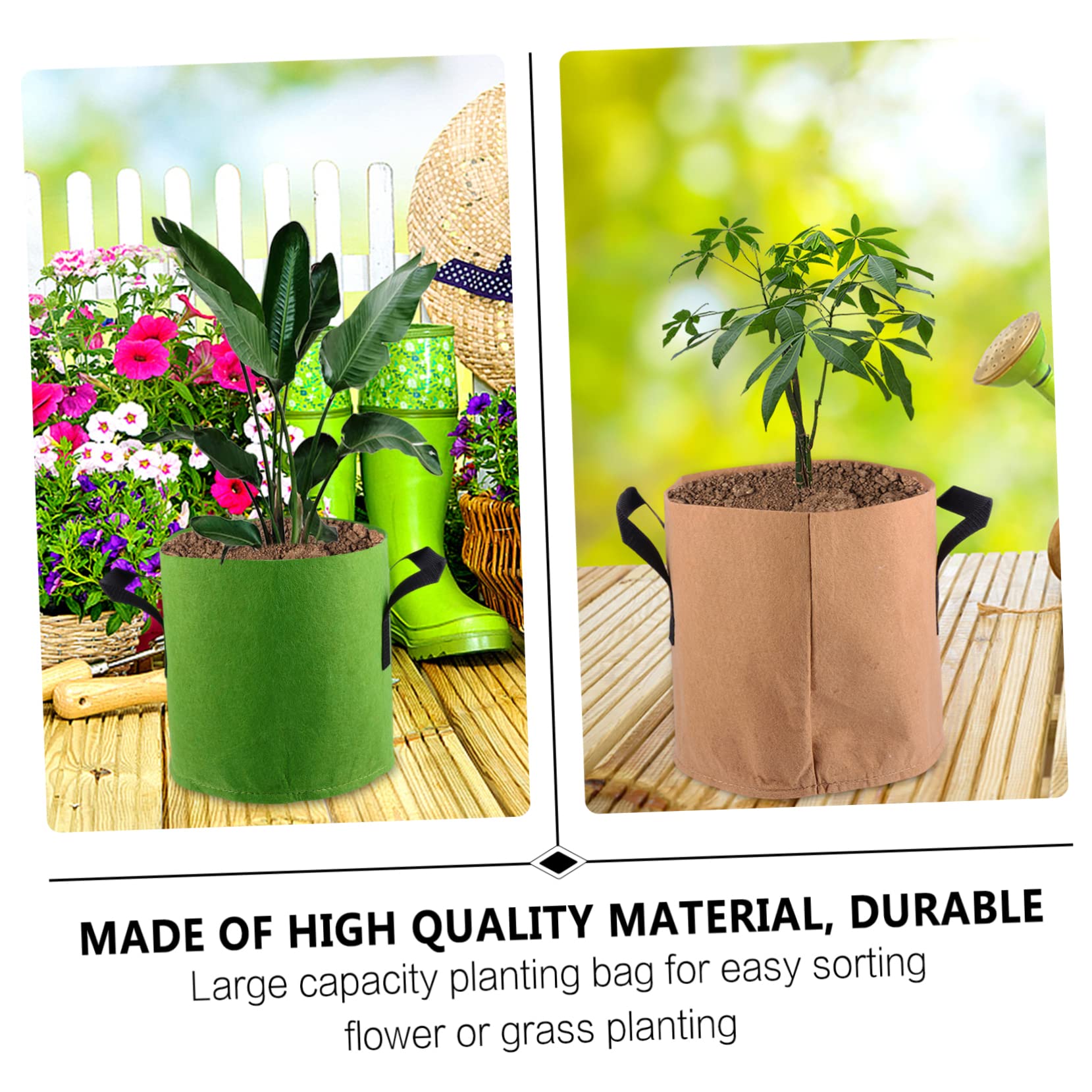 UKCOCO 2 Series Bolsa De Plantación De No Tejida Gruesa Y Transpirable para Jardín Bolsa para Almacenamiento De Plantas Y Exterior 4 Piezas*2