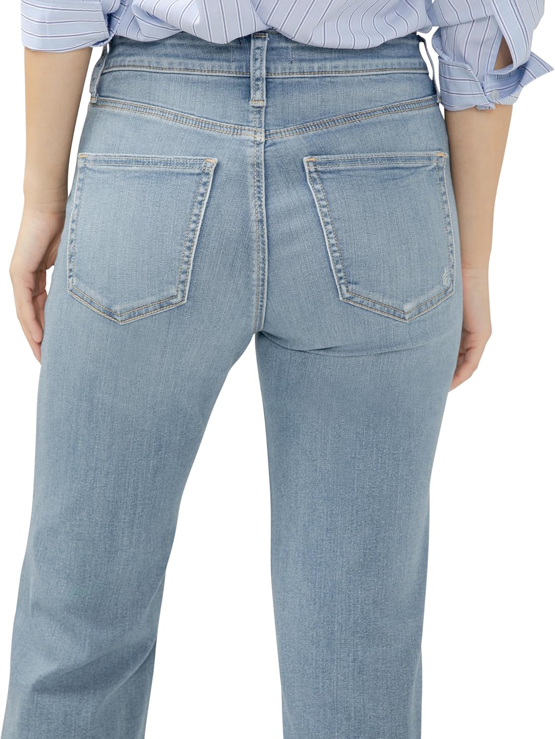 Silver Jeans Co. Womens Avery-Denim High Rise Curvy Fit Trouser Leg Jeans - Image 5