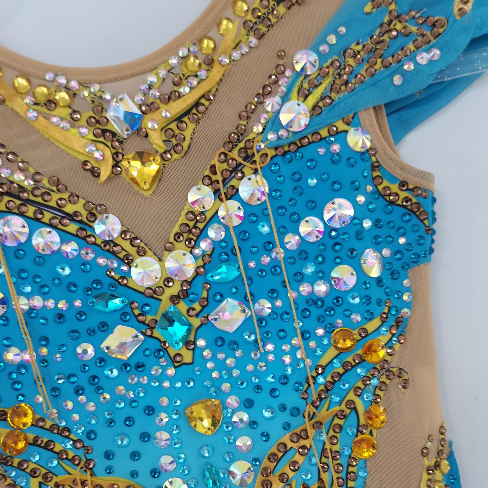 LIUHUO Maillot de gimnasia rítmica, moderno y cómodo, uniforme deportivo azul de competición
