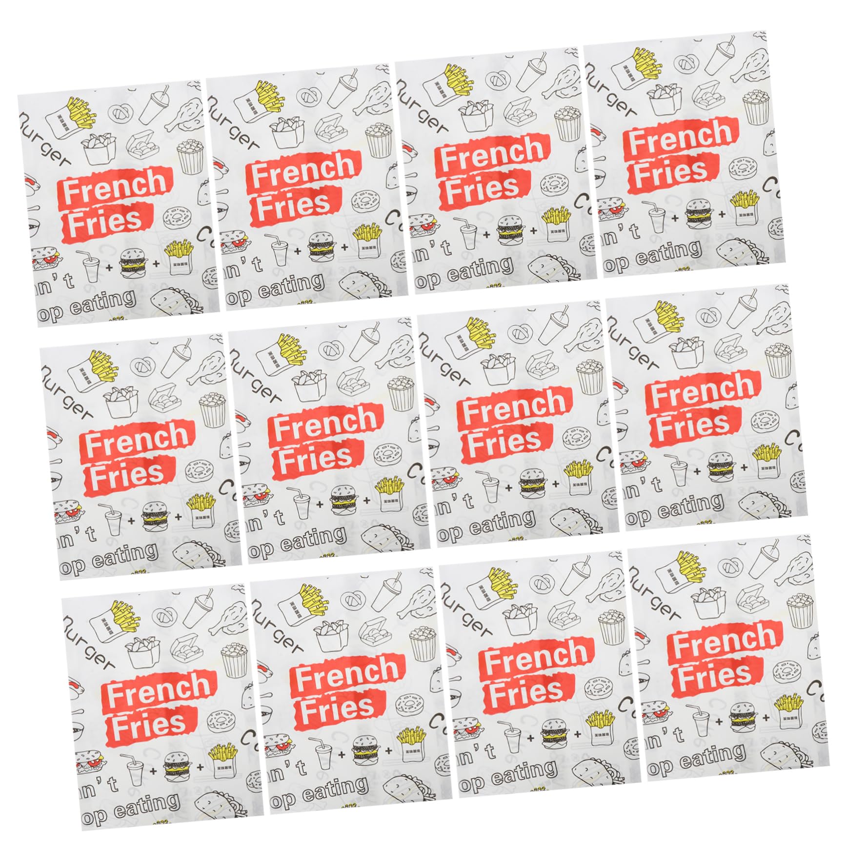 minkissy 300piezas Desechables Para Comida Bolsa Para Papas Fritas Resistente Al Aceite