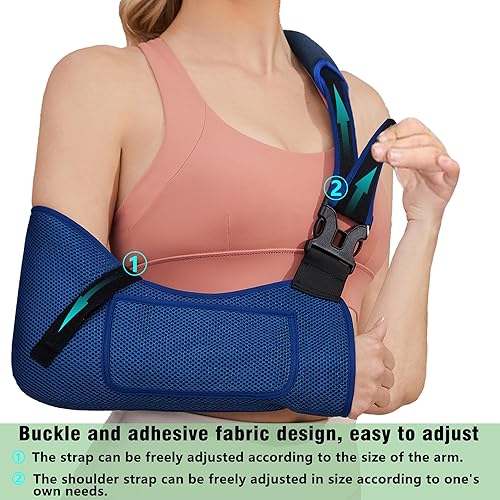 Miniatura 7 de KONSEDIK Inmovilizador de lesiones de hombro para hombres y mujeres, honda médica con almohadilla para el hombro para lesiones del manguito rotador,