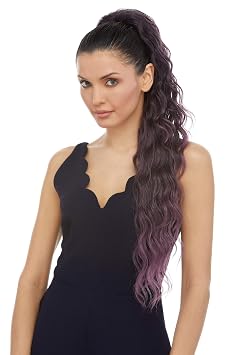 Essence Ponytail Color 130 Bright Red Auburn - Sepia Wigs Up to 27" Long Wavy Heat Friendly Synthetic African American Pony Drawstring Ariana Cola de Caballo