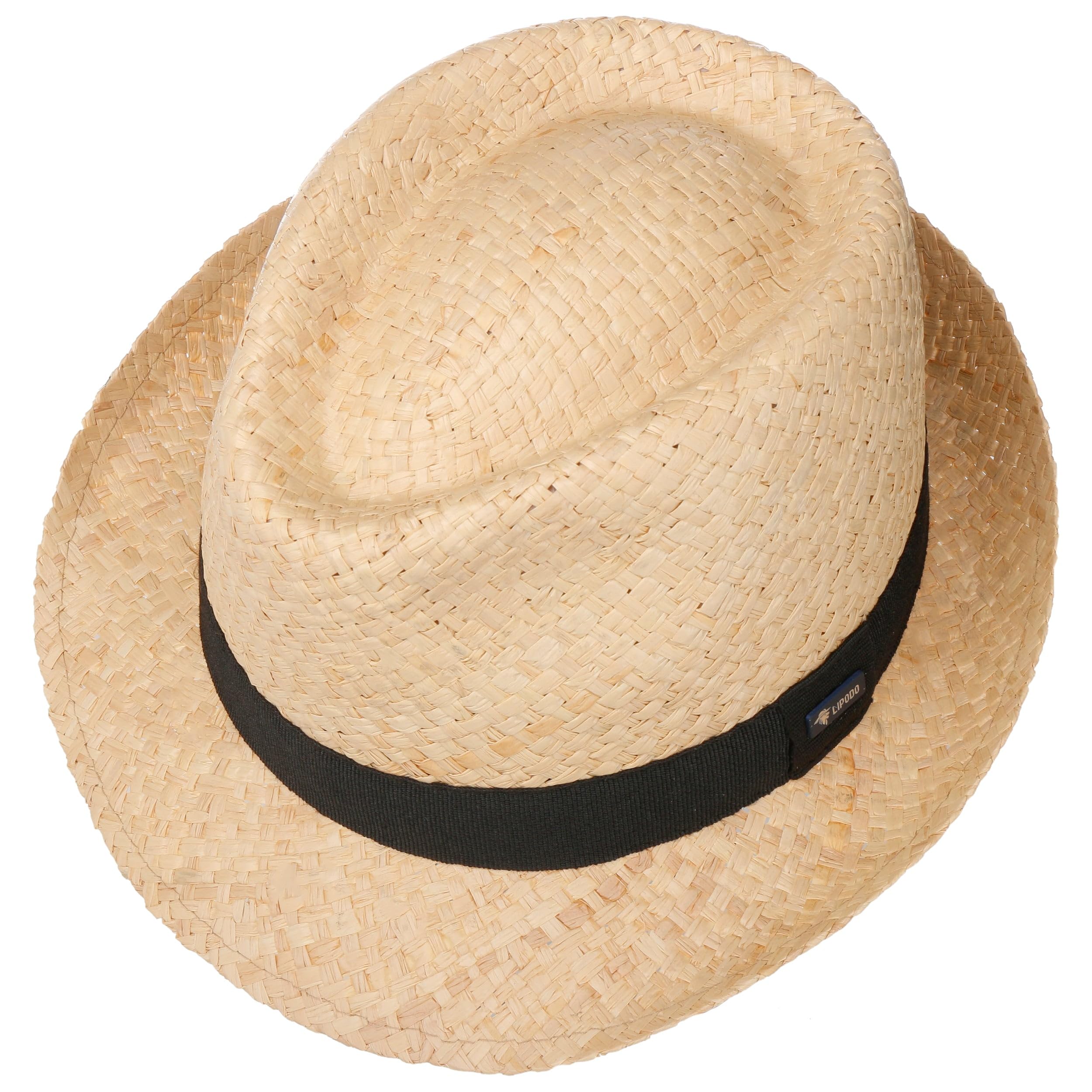 LIPODO Mantigo Sombrero Trilby de Paja Banda Grosgrain Unicolor Unisex Primavera Verano