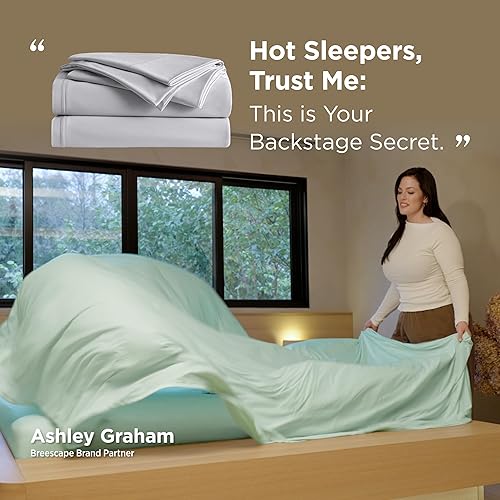 Miniatura 5 de Breescape Juego de sábanas refrescantes tamaño King - BlendTek Tecnología Dry & Cool para personas que duermen con calor y sudores nocturnos,
