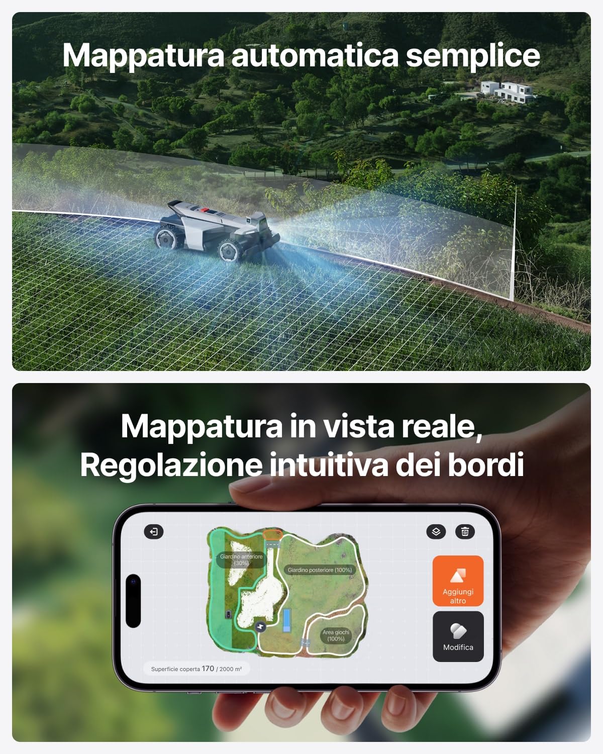 Segway Navimow X420 robot tagliaerba con Garage X, AWD per pendenze fino all’84%, Zero-Turn, tagliaerba per tutti i terreni, MowMentum 2×180 W, fino a 2000 m² (Spedito separatamente)