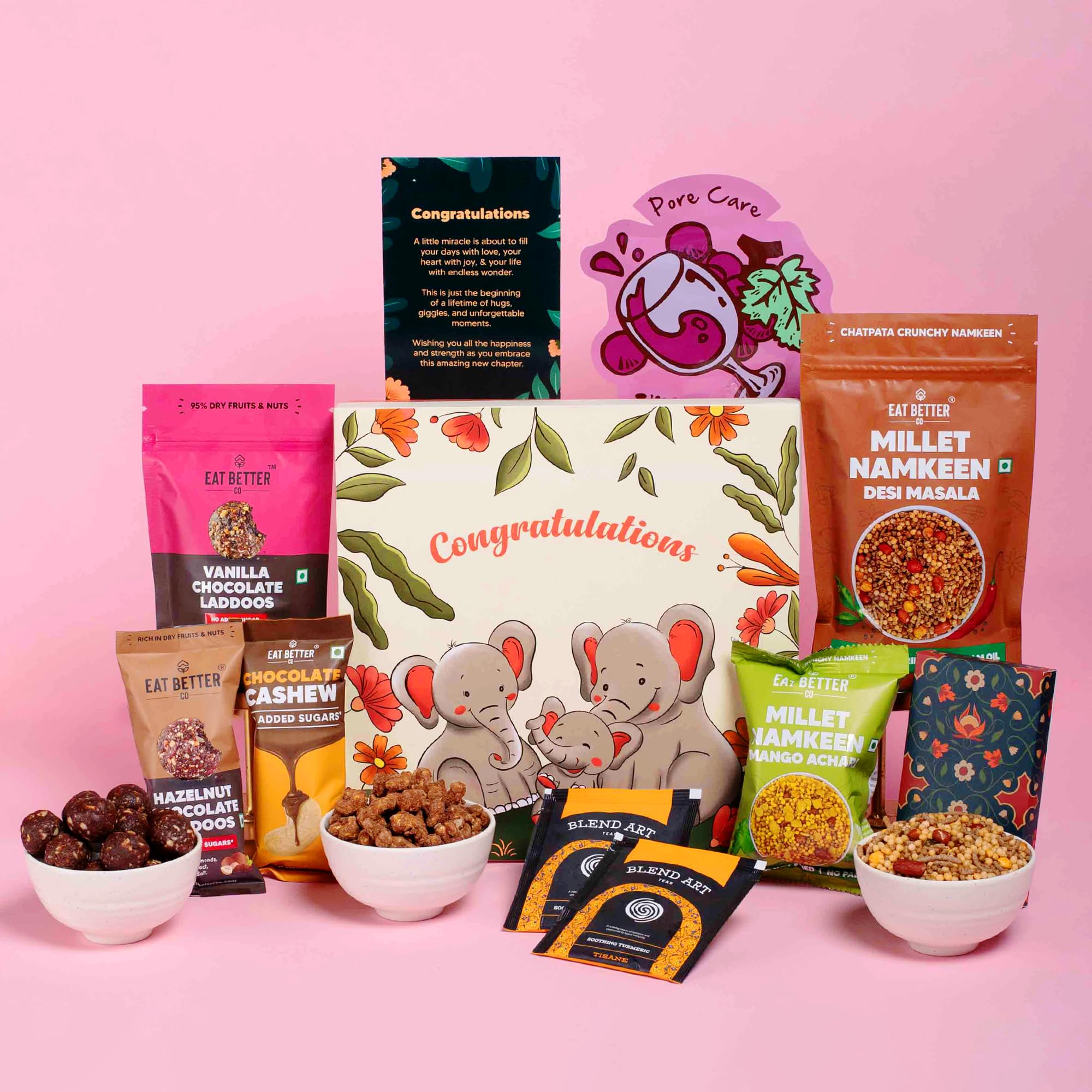 Eat Better Co - Gift Hamper for New Moms | Pampering & Relaxation For Mom-To-Be | Baby Shower Gifts | Pregnancy Gift Box | Gift For Mothers | New Mom Care Package | Gift Hamper for Preganant Women | 10 Item Combo