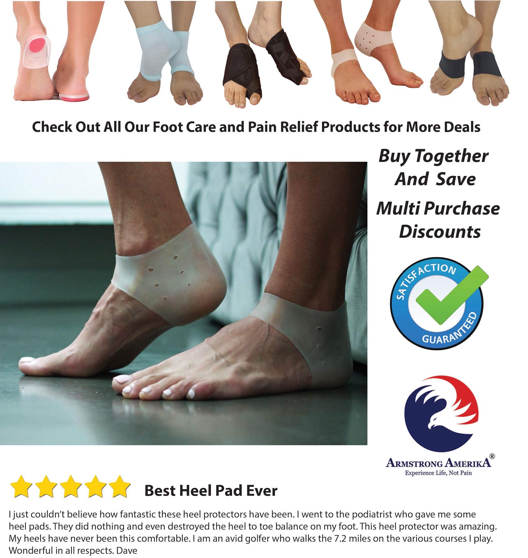 Plantar Fasciitis Inserts Heel Protectors Silicone Gel Heel Cups