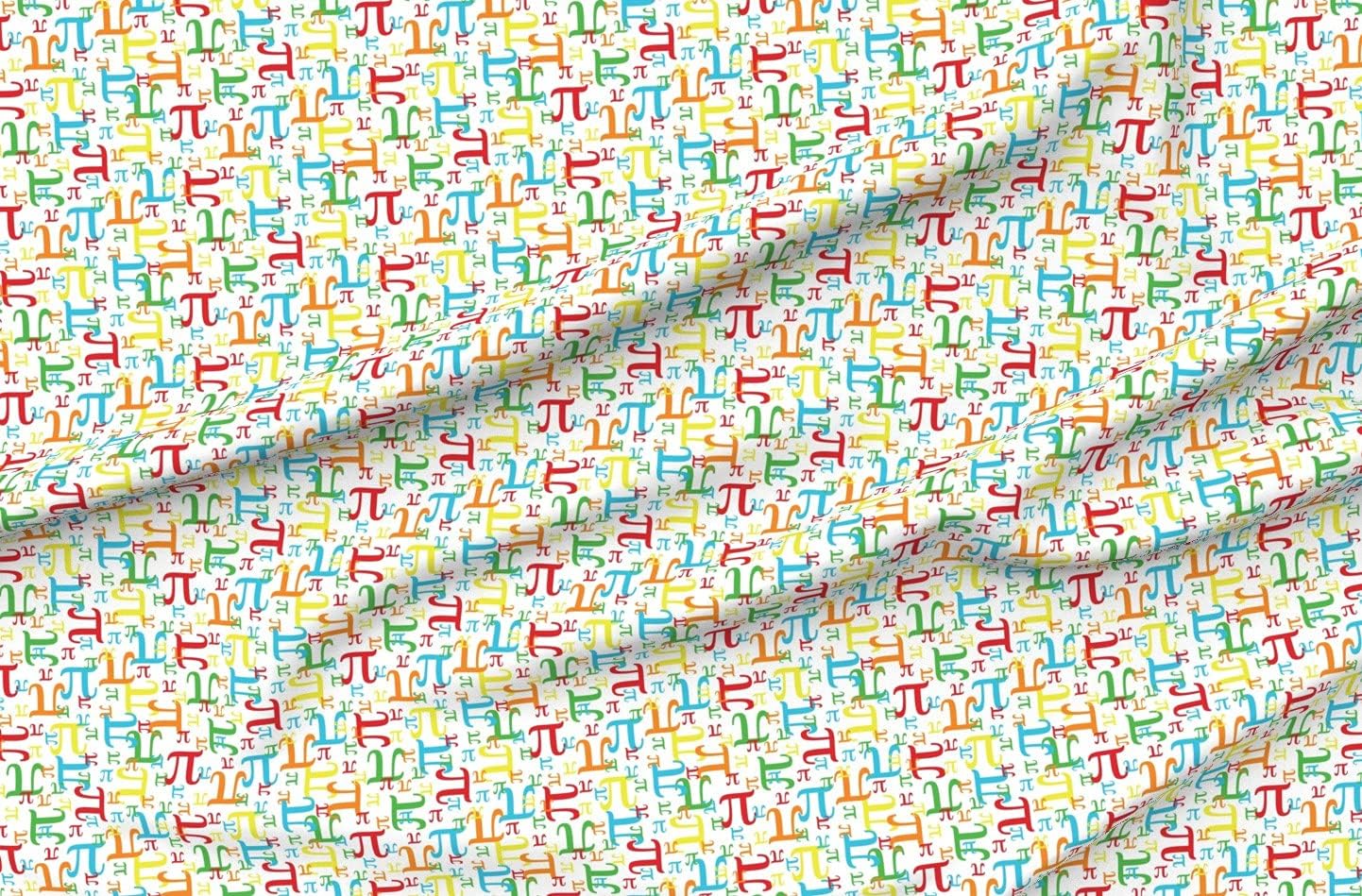 Spoonflower Fabric - Pi Bright Math Nerd Geek Teacher School Printed on Organic Cotton Sateen Fabric by The Yard - Sewing Quilting Apparel Home Decor