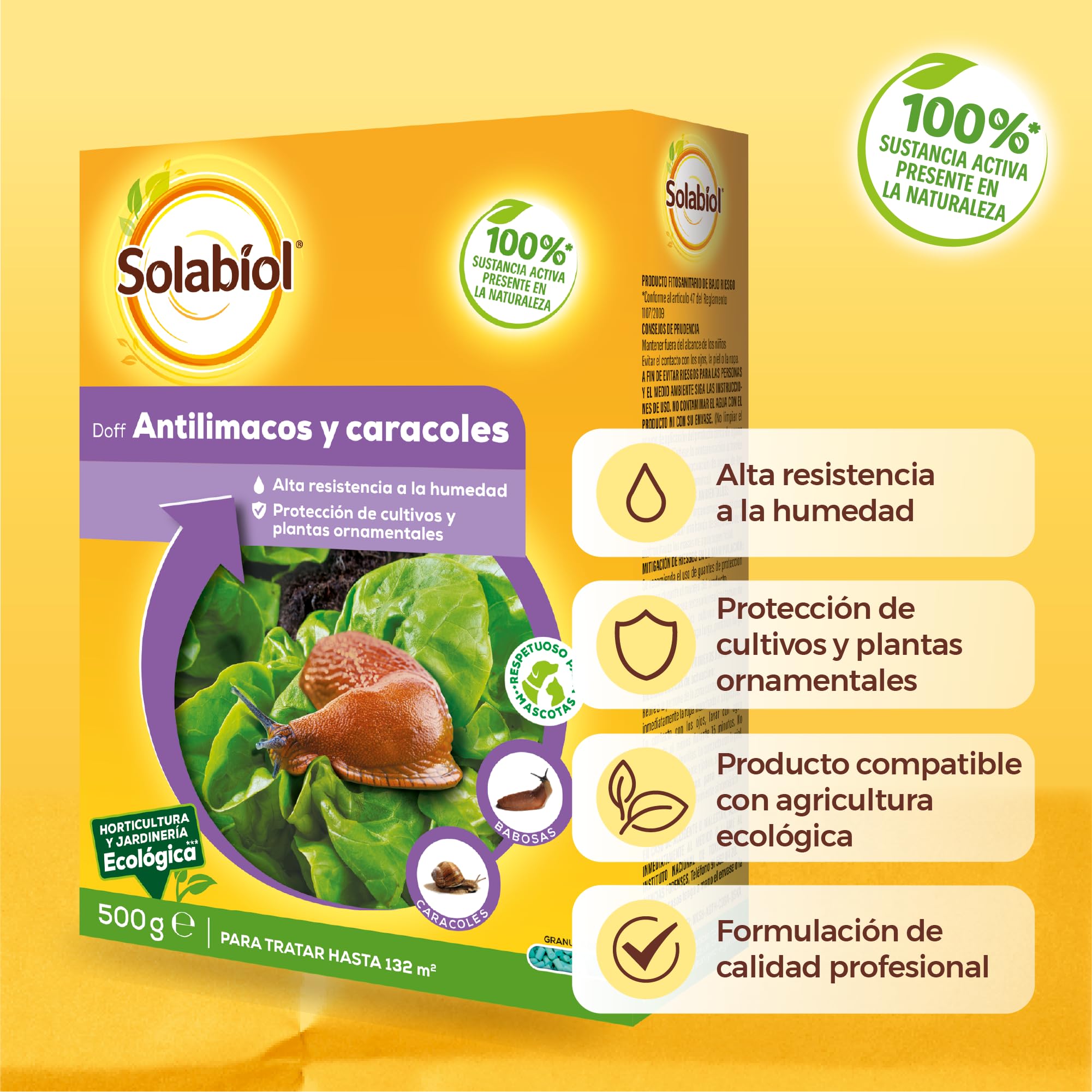 Solabiol Anticaracoles Natural RB. Protección Natural contra Caracoles y babosas. 100% Ingredientes Naturales